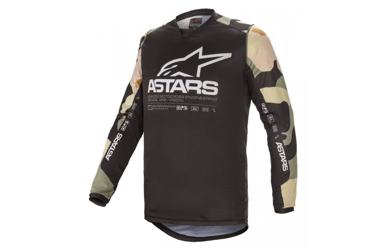 ΜΠΛΟΥΖΑ ALPINESTARS MX RACER TACTICAL CAMO/ΛΕΥΚΟ/ΜΠΕΖ