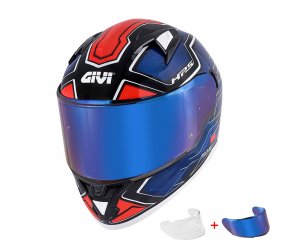 Κράνος Givi H50.6 Sport Deep Blue/Red + Ζελατίνα Iridium