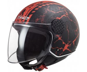 ΚΡΑΝΟΣ LS2 JET SPHERE LUX OF558 SNAKE MATT BLACK/RED